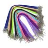 2.0/1.5mm Fabricantes coreanos de cordón de cera al por mayor collar de joyería de cordón de cera coreano negro con colgante de cuerda con cadena