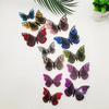 Papel Tapiz de Mariposa Hueca Colorida 3D Transfronterizo para Primavera y Verano con Textura Metálica Realista para Pegatinas de Pared de Decoración de Fiesta