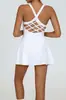Venta al por mayor transfronteriza de ropa de yoga: Vestido deportivo de una pieza para tenis con sensación de segunda piel, espalda hermosa, secado rápido, minifalda adelgazante para fitness, una pieza envío directo