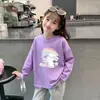 Camada Base de Comprimento Médio para Primavera e Outono 2026 Novo Estilo Infantil Algodão Puro Top Muito Bonito Moderno Camiseta de Manga Longa para Meninas