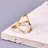 J129 Anillo Geométrico Hueco de Círculo Diseño Simple Rojo Ins Blogger Mezclar y Apilar Usar Anillo de Acero Inoxidable