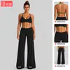 Conjunto fitness transfronteiriço com top esportivo de gola halter, secagem rápida, roupa casual para esportes ao ar livre, corrida, yoga para mulheres
