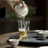 Juego de té de kung fu pequeño gris con hierba y madera para el hogar Moji, caja de regalo, funda para juego de té, juego de cuencos, regalo de mano