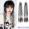 Tranças Boxeadoras Rabo de Cavalo Alto para Mulheres com Cabelo Longo, Dreadlocks Doces e Descolados de Menina, Tranças Longas com Mechas, Tranças de Celebridade da Internet, Rabo de Cavalo Falso