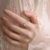 Anillo abierto ajustable de moda trébol hojas creativas anillo de personalidad temperamento celebridad de internet ins anillo de cola de anillo femenino