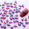 Hot bottom AB cor nail art flat bottom shaped broca treme a mesma broca de vidro colorido unhas jóias unhas vara broca