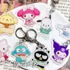 Chaveiro Sanrio Chaveiro Transparente de Acrílico Dupla Face Pingente Fofo para Bolsa Menina Kuromi Ins