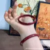 Pulsera de Barra Redonda Fina de Cinabrio de Fábrica Original, Pulsera Roja para la Buena Suerte en el Año de Nacimiento, Nuevo Estilo Chino Venta al por Mayor en Mercados Nocturnos
