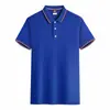 Camiseta manga corta mono algodón peinado bordado solapa ropa de grupo corporativo polo publicidad camisa cultural logo