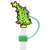 Serie Navideña de Dibujos Animados Transfronteriza, Tapones y Cubiertas Antipolvo para Popotes Hechos de Goma Suave de PVC, Disponibles para Venta al por Mayor en Amazon