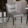 Silla de comedor minimalista estilo italiano, silla moderna de alta gama con respaldo, silla de comedor para el hogar, lujo ligero, alta gama, minimalista, cómoda silla de cuero para el ocio