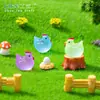 Novo produto transfronteiriço: Figurinhas de galo pequeno que brilham no escuro, acessórios adoráveis para decoração DIY de paisagismo de jardim, ornamentos de resina para paisagem em miniatura