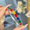 Elegante Pulseira de Amethysto Natural Sintético Moda Feminina Alto Padrão Floco de Neve Full Diamond Pulseira Colorida Turmalina Cor Tesouro Fecho
