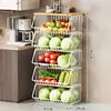 Estante de Almacenamiento de Cocina Cesta para Frutas y Verduras Sala de Estar Estante de Almacenamiento para Juguetes y Snacks Carrito Pequeño Multifuncional de Pie para el Hogar