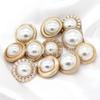 Botones Metálicos Estilo Chanel para Abrigo DIY Botones de Perla Gemelos Dorado Arena Botones de Pie Alto Botones Metálicos Estilo Chanel