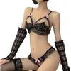 Lencería sexy linda linda tres puntos sexy perspectiva malla uniforme seductora sirvienta juego de rol al por mayor