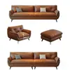 Sofá de Cuero Patas de Gato, Línea Recta, Estilo Moderno Simple Italiano, para Sala de Estar, Apartamento de Alquiler, Apartamento Pequeño, Sofá Famoso en Internet