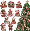 Traje de Decoración Navideña Vaca Navideña Caballo Navideño Vaca de las Tierras Altas Decoraciones de Madera Adornos Colgantes para Árbol de Navidad