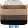 Cesta de Armazenamento Tecida com Fio de Algodão Amazon para Lanches, Cesta de Armazenamento para Itens Diversos, Cesto de Roupas Sujas, Cesto de Brinquedos Artesanal de Grande Capacidade