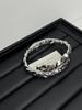 Industria pesada europea y americana Metal Nueva Flor textura de papel de estaño pulsera plisada de doble capa nicho de lujo ligero pulsera de temperamento de alta gama