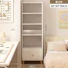 Estantería Moderna Minimalista para el Hogar con Puertas, Estante de Almacenamiento Estrecho a Prueba de Polvo, Gabinete de Almacenamiento Simple Multicapa de Pie para la Sala de Estar