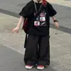 Conjunto de Manga Corta para Niños 2026 Verano Nuevo Atuendo de Verano para Niños Camiseta de Algodón Elegante Pantalones Largos Anti-Mosquitos Conjunto de Dos Piezas Moderno
