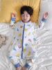 Saco de dormir de manga larga para niños de primavera y verano, algodón Lycra sin costuras, ropa delgada para escalar, mameluco de algodón suave para bebé, una generación de pelo