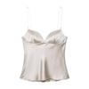 Z Transfronteiriço Estilo Europeu e Americano 2025 Nova Moda Elegante Top de Alças com Decote em Coração Feminino Textura Cetim de Seda 4772100