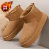 Botas de Neve Masculinas 2026 Novo Modelo Resistente ao Frio do Nordeste Sapatos de Algodão Sapatos de Inverno Quentes Pelúcia Acolchoada Mocassins de Casal