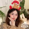 Adornos navideños Diadema navideña de felpa Adorable cabeza de alce navideño Cueva Adorable diadema con corazón de niña Accesorios para el cabello festivos