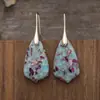 Pendientes colgantes geométricos de piedra del emperador de color bohemio nuevo transfronterizo, pendientes de joyería popular europea y americana.