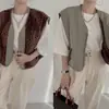 En stock: Chaleco corto sin mangas de estilo coreano, moderno y a la moda, chaqueta reversible de borrego sintético para mujer