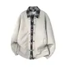 Moletom com Capuz Cardigan Patchwork Xadrez Estilo Americano Falso Duas Peças Marca Tendência Masculina Solto Versátil Casual Jaqueta Moletom Roupas Masculinas