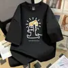 Camiseta de Algodón Puro de Manga Corta Guochao para Hombre, Nuevo Estilo de Verano, Holgada y Versátil, Top Redondo Adelgazante de Media Manga con Estampado de Dibujos Animados