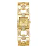 Novo Relógio de Pulso Feminino Liga Retro Temperamento Quadrado Listrado Diamante Pregado Relógio Feminino Britânico Pulseira de Aço