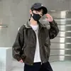 Chaqueta de cuero retro estilo coreano para niño, modelo nuevo 2026 para niños, chaqueta para niños medianos y grandes con cremallera, abrigo de cuero moderno