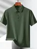 26 populares tops de verano nuevos de manga corta, holgados, casuales, modernos, camisas POLO para hombre, transpirables, de color liso, con cuello de solapa