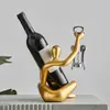 Moderna Figura Hueca de Resina Simple Estante para Vino Tinto Sala de Estar Comedor Decoración del Hogar Gabinete de Vino Aparador Decoración Suave Decorativa