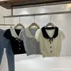 Cárdigan de Punto Corto con Cuello Peter Pan y Lazo, Estilo Coreano, Reductor de Cintura, Adelgazante, Bloques de Color y Solapa para Mujer