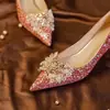Zapatos de Boda Xiuhefu para Mujer 2026 Nuevos Elegantes de Gama Alta Tacón de Aguja Francés Zapatos de Novia Chinos Tacones Rojos