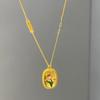 Collar de tulipán de color esmaltado con artesanía antigua, ligero, de lujo, de nicho, de temperamento simple, de alta calidad, con sensación de niña llena de cadena de clavícula