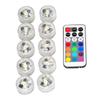 Lâmpada de mergulho com controle remoto 3cm diamante torção cor total Vermelho Verde Azul Branco branco quente à prova d'água lâmpada LED conjunto 10+2