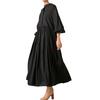 Vestido Largo Plisado Holgado Talla Grande Estilo Coreano y Japonés para Mujer Otoño/Invierno 2026 Vestido Largo Artístico de Manga de Linterna