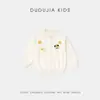 [Algodón Puro] Ropa Infantil Dudu Suéter Cardigan Infantil Primavera Nuevo Estilo Chaqueta para Niñas Conjunto de Primavera Ropa de Moda para Niños
