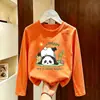 Camisetas casuais estilosas e largas com estampas de desenhos animados para meninos, coleção de primavera 2026, camisetas de manga comprida 100% algodão para meninos