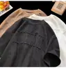 Verano Americano Retro Ins Moda Trendy Casual Suelto Manga Corta Juvenil Popular Versátil Cuello Redondo Manga Media Top