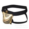 Bolsa tridimensional Lanvibum piel sintética hueca combinación de colores levantamiento de glúteos tiro bajo sexy para hombre doble costura ropa interior se puede cargar y descargar