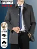 Outono e Inverno Casaco de Lã e Cashmere Dupla Face Pierre Cardin Gola de Terno Masculina Casaco de Lã Longo Corta-vento para Homens