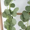 Enredaderas de Eucalipto de Seda Artificial Transfronterizas, Plantas Verdes Moldeadas por Inyección para Decoración de Interiores, Arreglo de Escena para Trepar Paredes y Colgar, Nuevos Productos