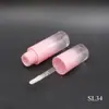 Tubo redondo de color rosa degradado para brillo de labios 3.5 ml, tubo vacío de plástico para brillo de labios, material de embalaje, pedir al fabricante